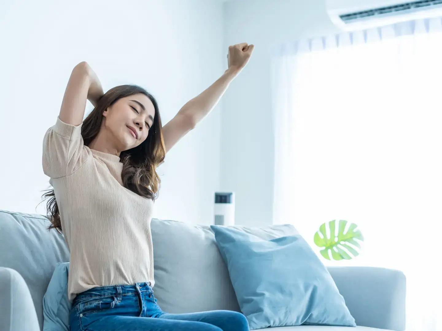 Intérieur d'un logement climatisé où la puissance de l'appareil est adaptée à la pièce
